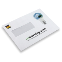 Printed Envelopes, 4 colours, window left 229 mm x 324 mm White