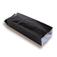 Zijvouwzak met ventiel 130 mm x 375 mm Zwart