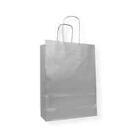 Kraftpapiertragetäschen 230 mm x 320 mm Silber
