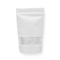 Lamizip Kraft Paper Stand Up Pouches with window 3.94 inch x 7.68 inch White