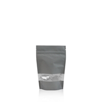 Lamizip Kraft Paper Stand Up Pouches with window 3.74 inch x 5.91 inch Grey