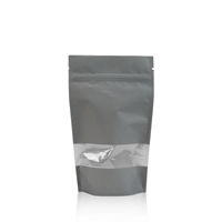 Stand up pouch kraft with window 140 mm x 235 mm Grey