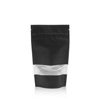Lamizip Kraft Paper Stand Up Pouches with window 5.51 inch x 9.25 inch Black