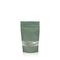 Doypack® Papier Kraft à fenêtre 100 mm x 195 mm Vert