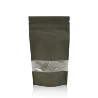 Lamizip Kraft Paper Stand Up Pouches with window 6.30 inch x 10.43 inch Dark green
