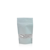 Stand up pouch kraft with window 100 mm x 195 mm Light blue