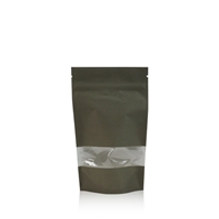 Stand up pouch kraft with window 120 mm x 210 mm Dark green