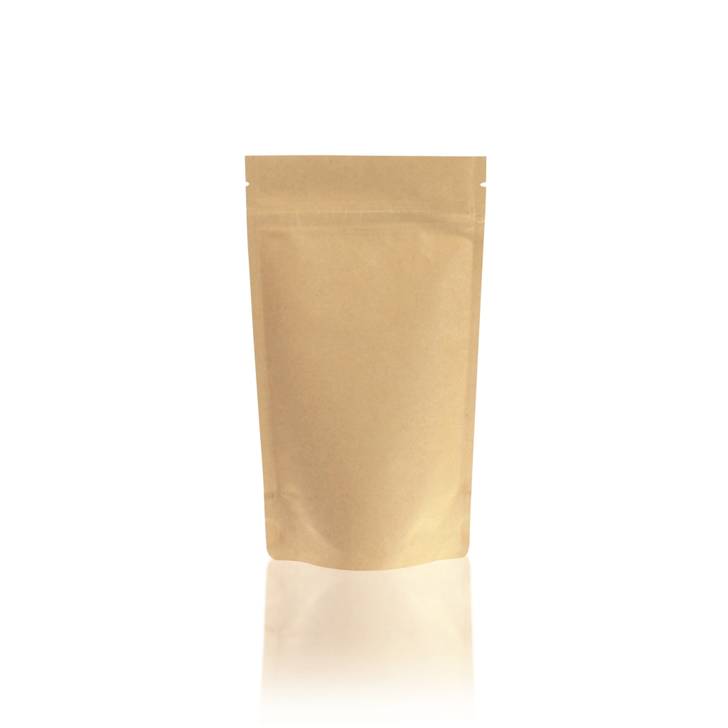 Doypack Kraft Paper Stazakken 100 mm x 195 mm Bruin