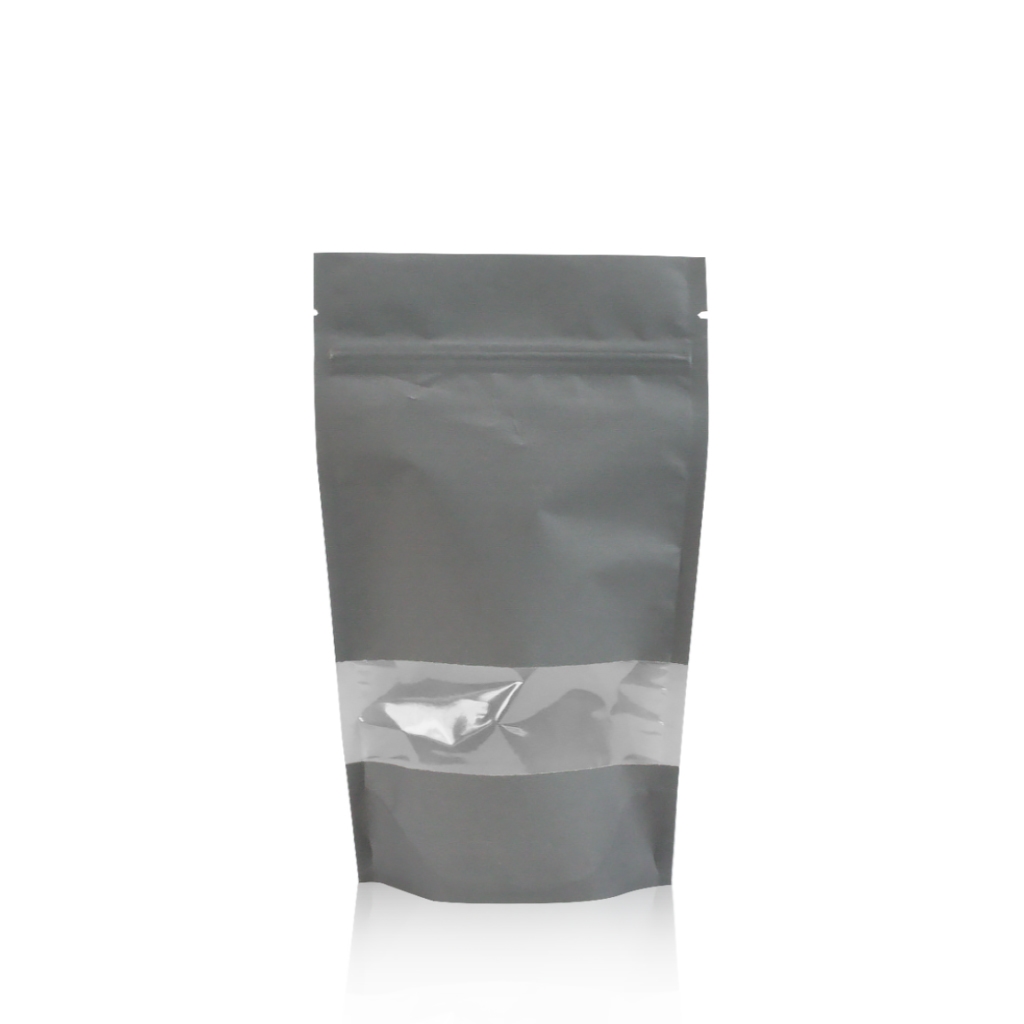 Lamizip Kraft Papir med vindue 140 mm x 235 mm Grå