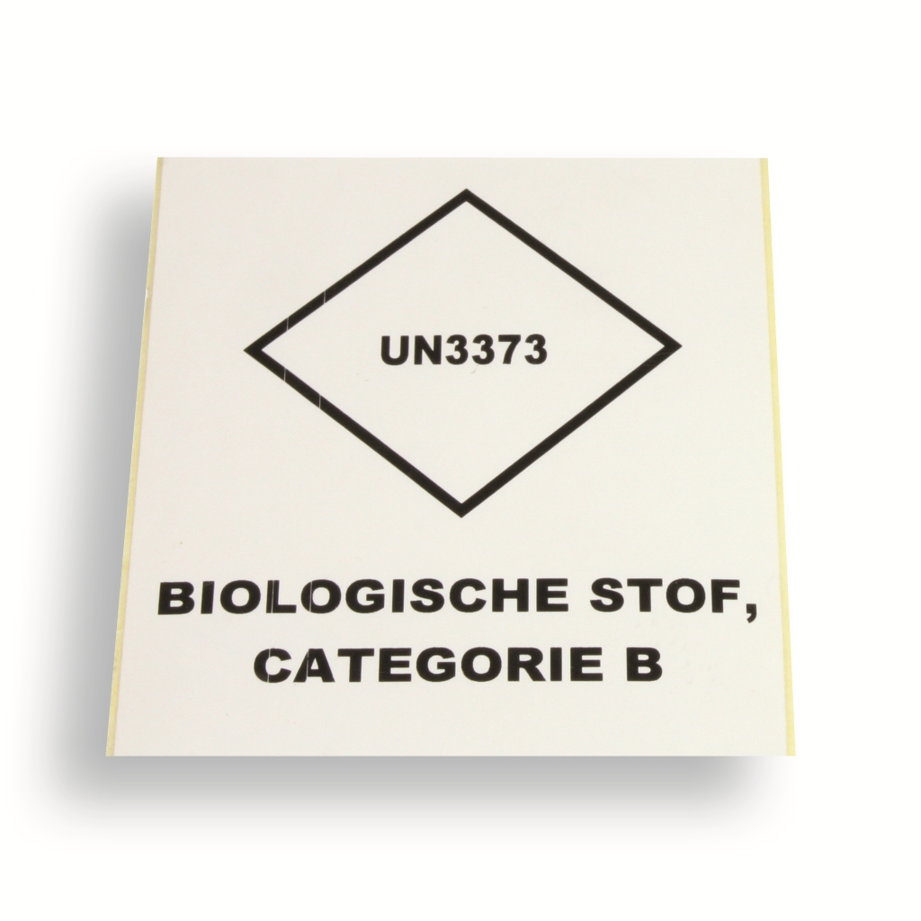 Label UN3373 Wit