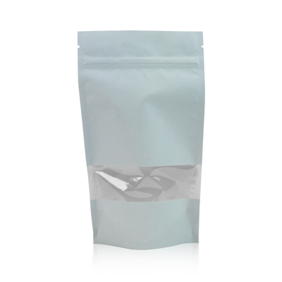 Lamizip Kraft Paper Stand Up Pouches with window 7.28 inch x 11.61 inch Light blue