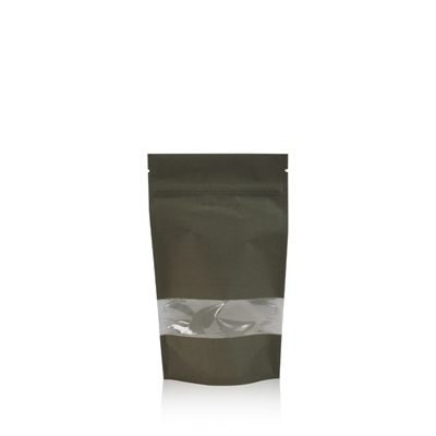 Lamizip Kraft Papir med vindu 100 mm x 195 mm Mørkegrønn