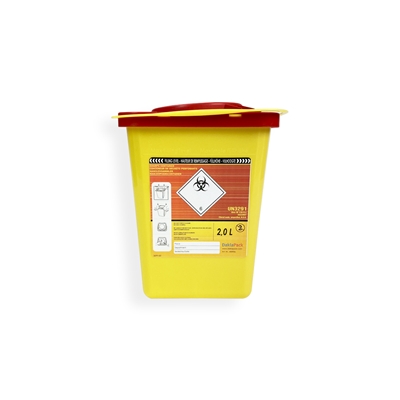 Daklapack-Safebox beholder for nåler Superior 2 ltr. 150 mm x 155 mm Gul