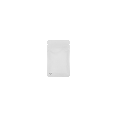 Gjenbrukbar flat pose med gjenlukkbart lokk 70 mm x 110 mm Hvit