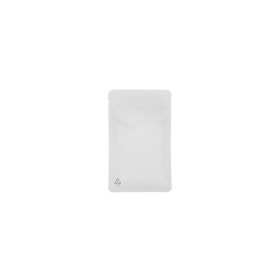 Gjenbrukbar flat pose med gjenlukkbart lokk 80 mm x 130 mm Hvit